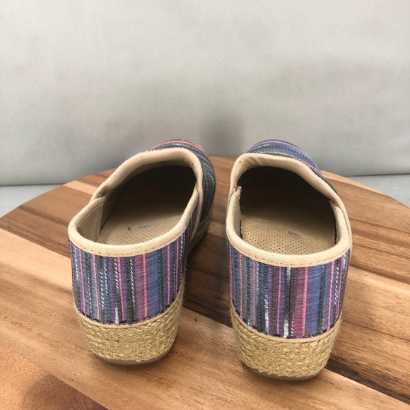 Dansko Jute Pro Clogs Womens Size 38 / 8 Multi Color Striped Fabric Clogs Shoes - Picture 4 of 8
